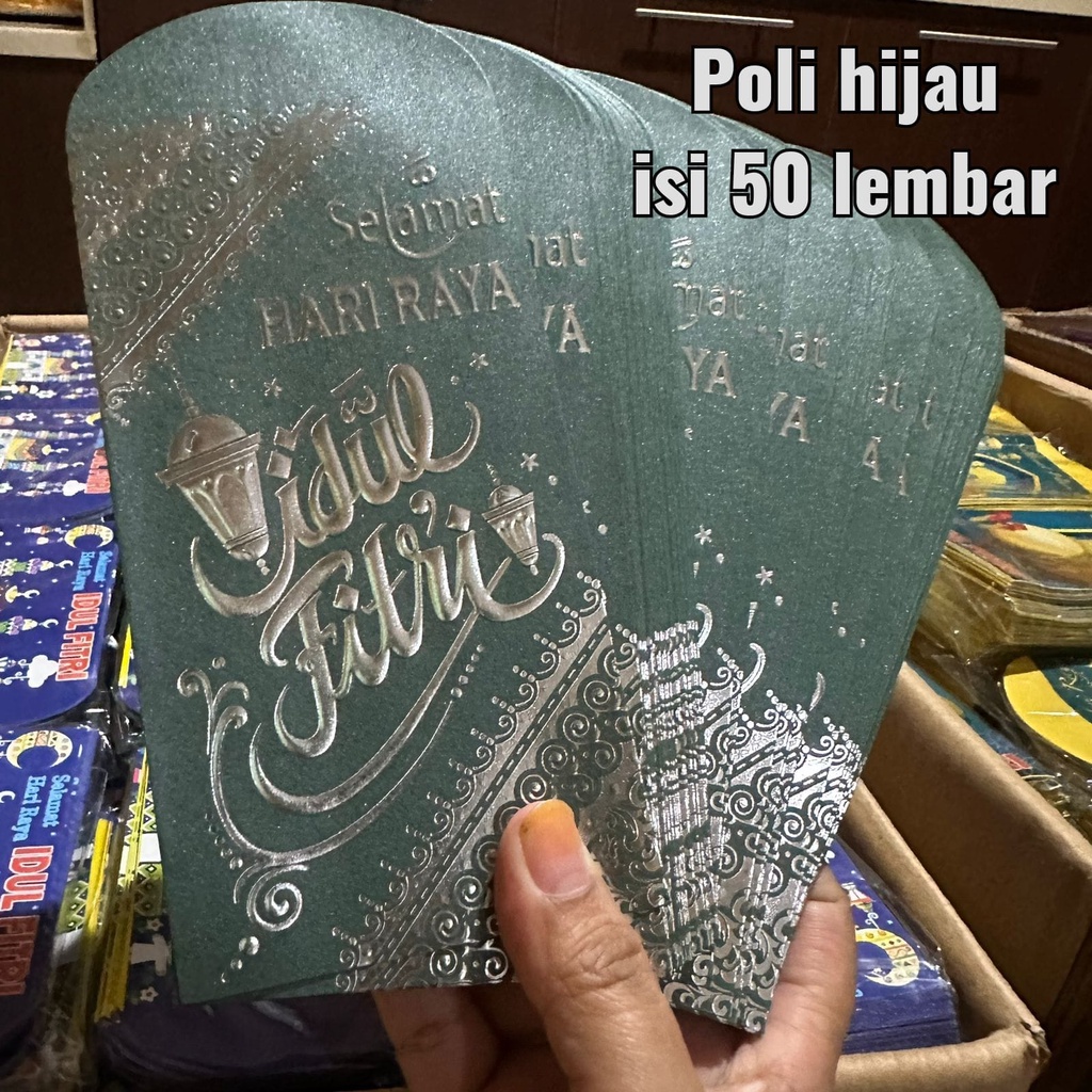 1Pak Amplop Lebaran Ukuran Besar Isi 50 Lembar Premium Mewah Angpau Ukuran L Poli Exclusive