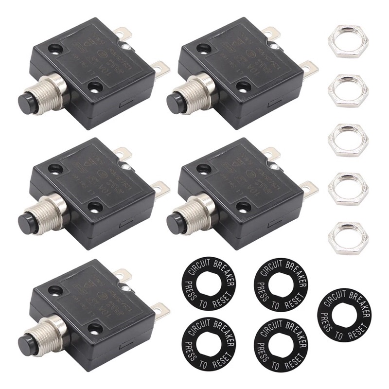 Thermal Switch Circuit Breaker Protector Overload Metal 3A 4A 5A 7.5A 10A 15A 20A 25A 30A