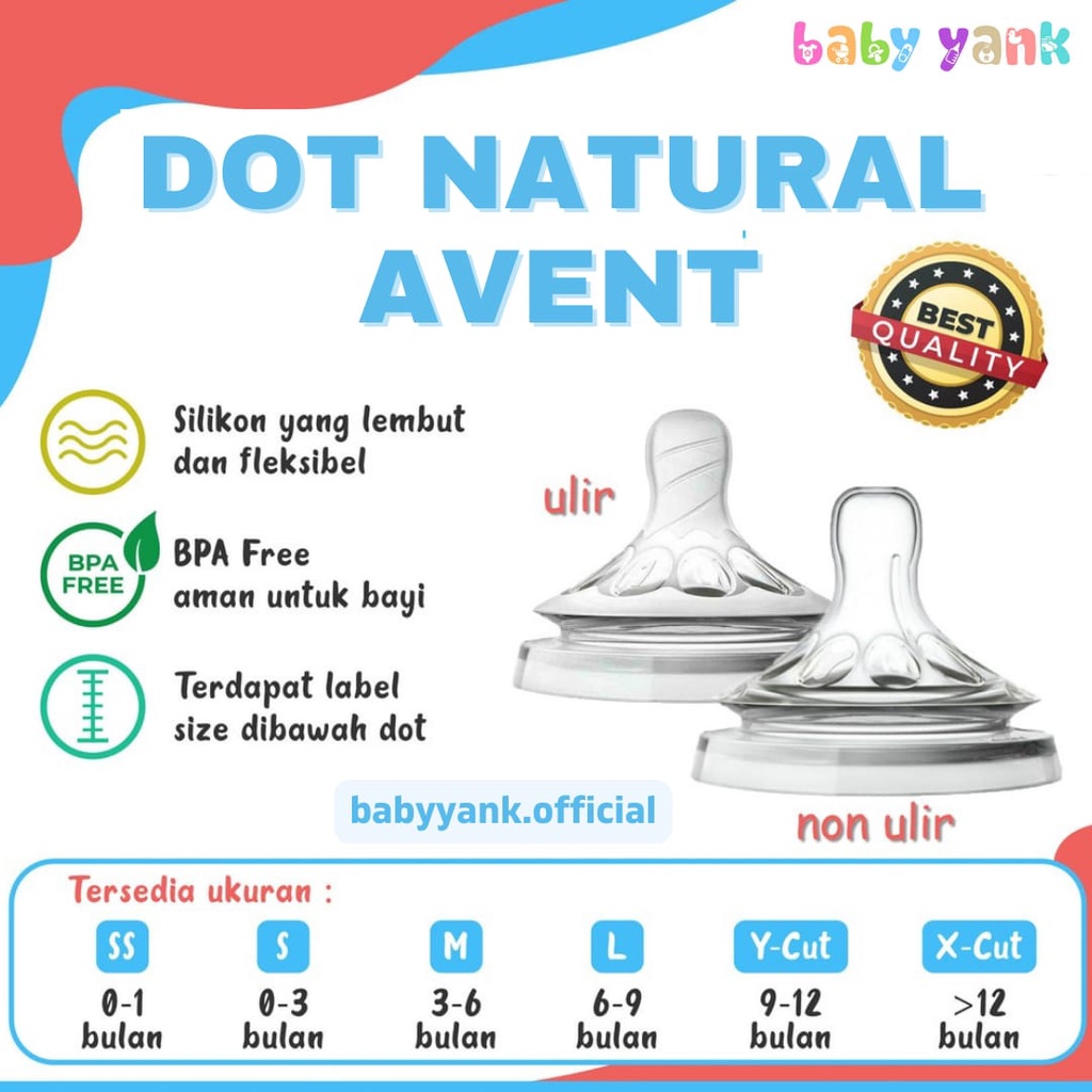 ♥BabyYank♥ Dot Avent Natural / Nipple Avent Natural / FEEDING NIPPLE / Dot Botol Susu Avent/ Dot Bayi Botol Susu