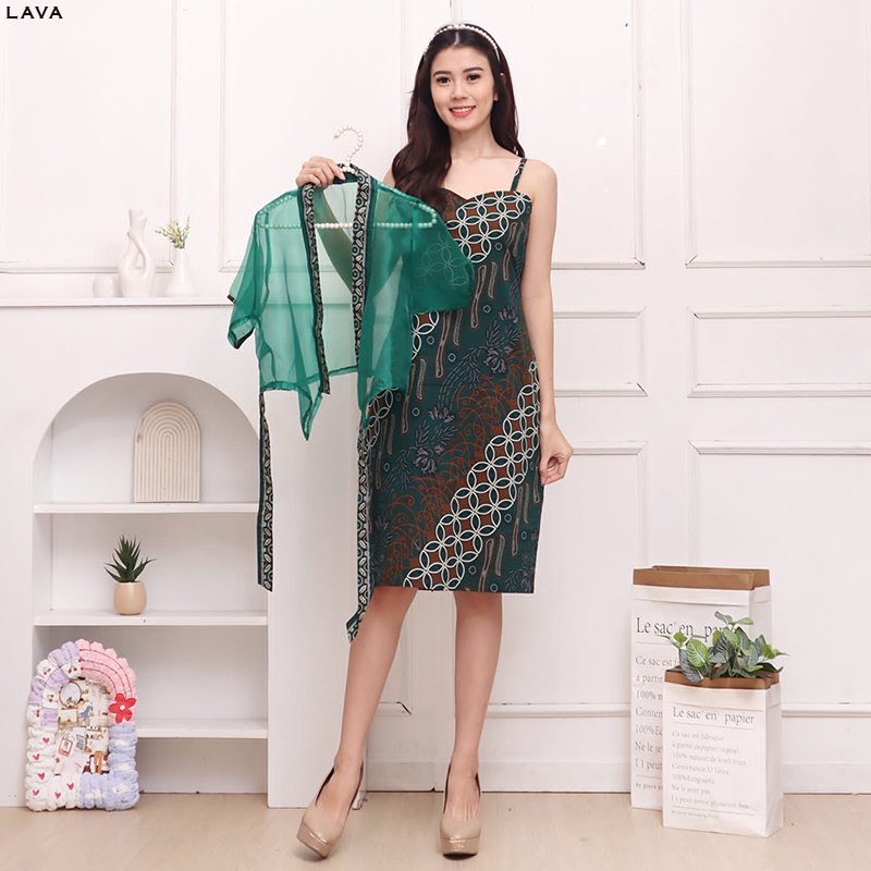 Evercloth Lava Dress Batik Wanita Brukat Dress Wanita Dress Aline