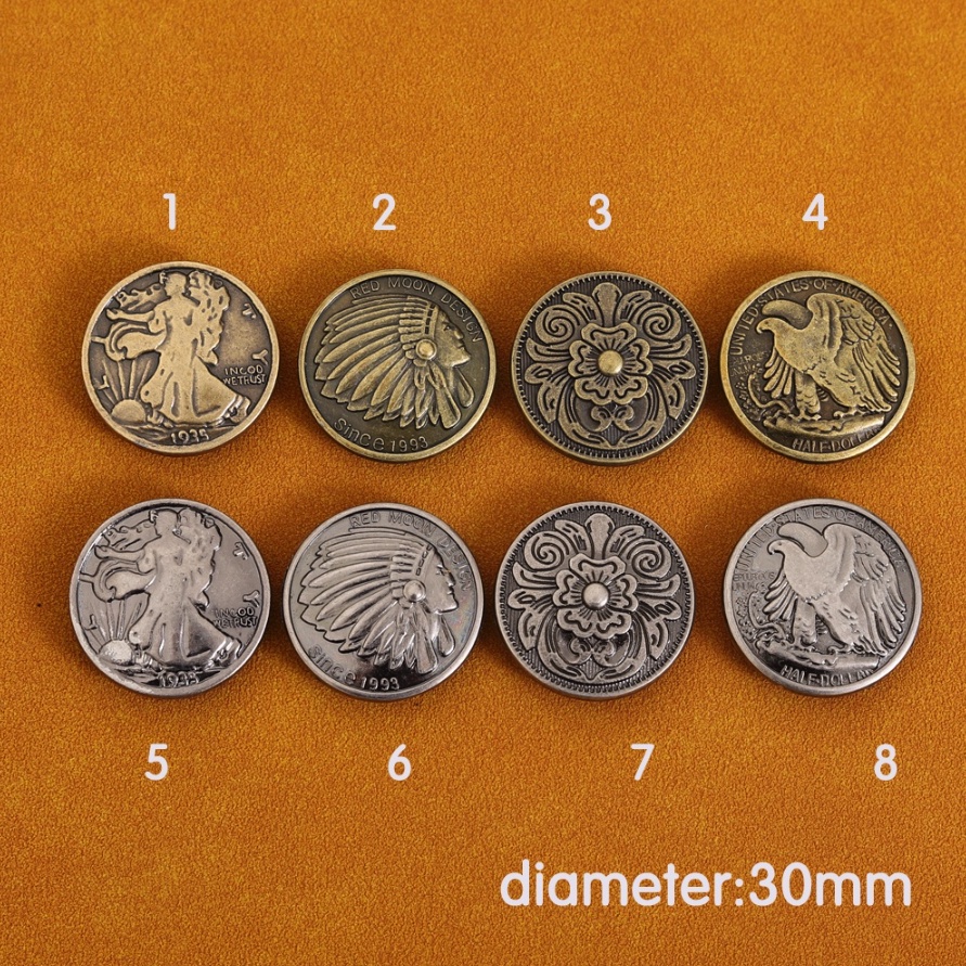 Leather Craft Rivet Concho Button Screws Indian Eagle Design