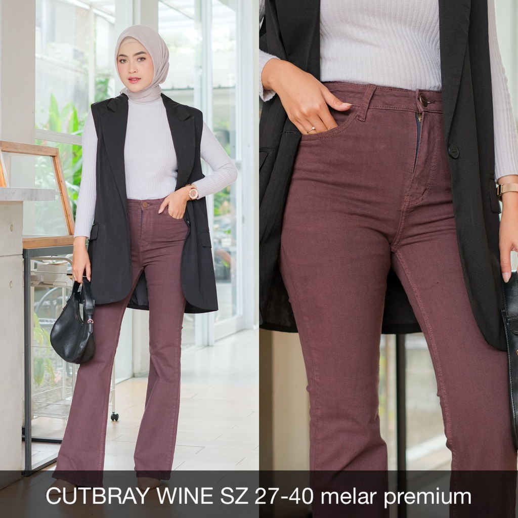 CELANA JEANS WANITA UKURAN NORMAL &amp; JUMBO  CUTBRAY CHOCO LATTE SERIES-SYSCLOTHIER