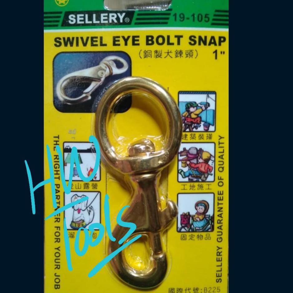 ➭ SWIVEL EYE BOLT SNAP HOOK 1" 220Kg SELLERY  ✸