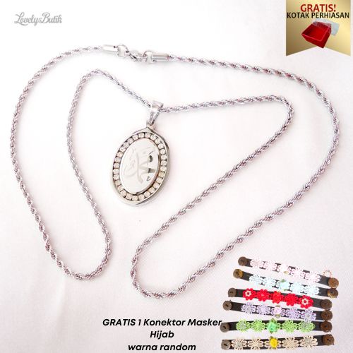 Kalung Titanium Anti Karat Aisyah Muslimah Dewasa Bonus 1 Konektor Masker Hijab - Lovelybutik