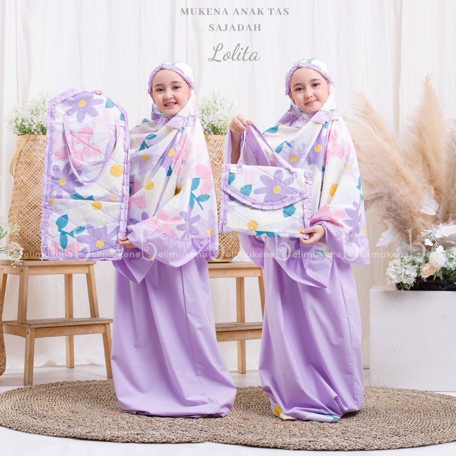 mukena anak perempuan mukenah anak Mukena Anak Katun Lolita ( Tas Sajadah ) Hijab Anak Q6B8