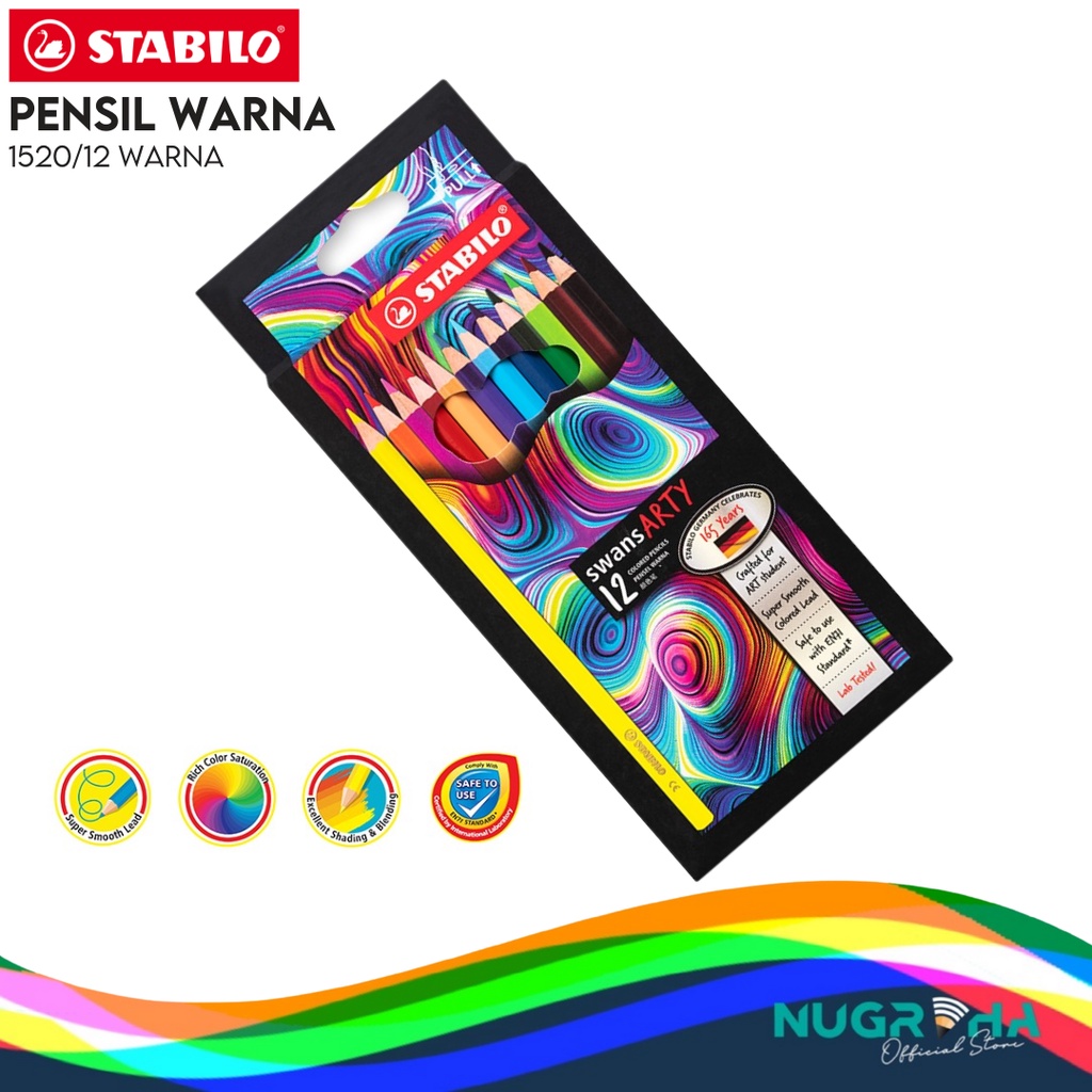 

Color Pencil / Pensil Warna Stabilo Swans Arty 1520 / 12 Warna Panjang