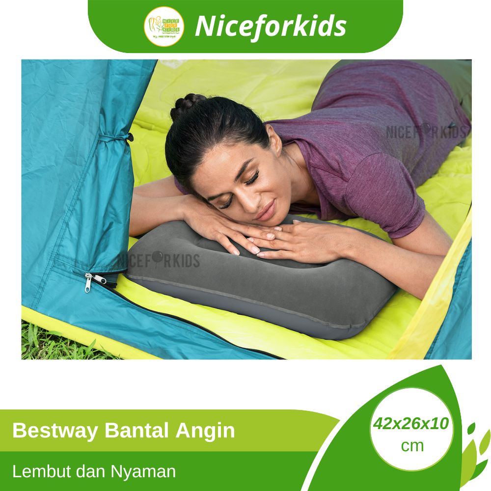 Bestway Bantal Tidur Angin Flocked Air Pillow Portable 67121