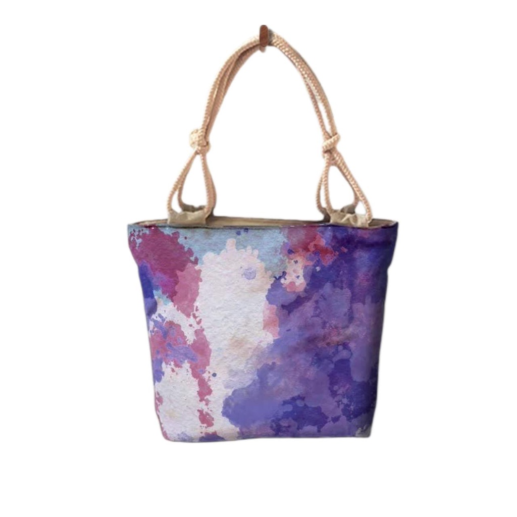 tas wanita Tote bag Kanvas Resleting Premium - Tote Bag Selempang wanita Tali Sumbu PrintingTerkini