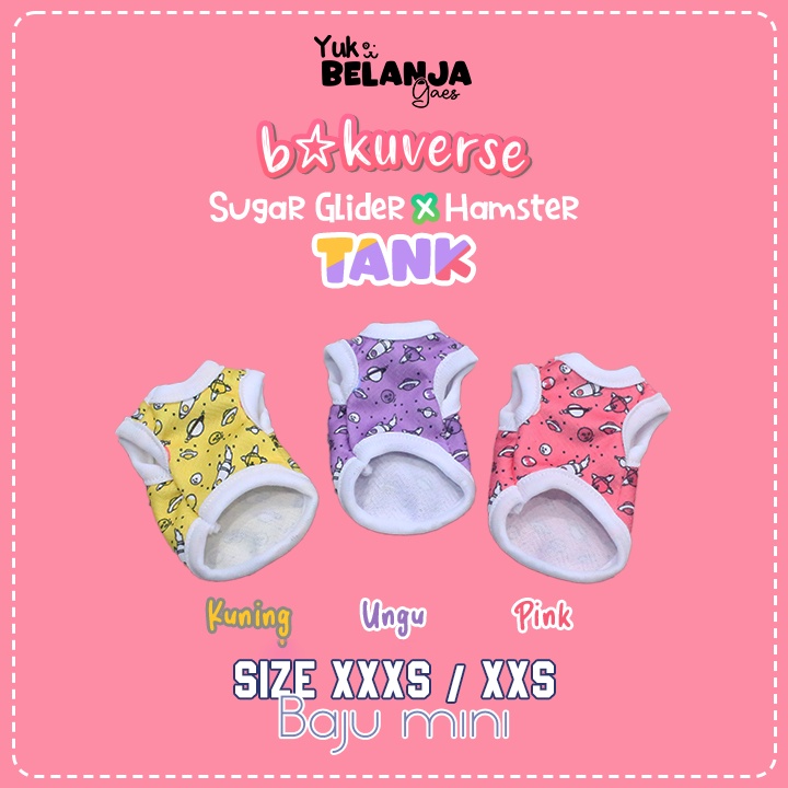 Baju Sugar Glider / Hamster Bakuverse Tank / bahan nyaman size XXS &amp; XXXS | Yuk Belanja Gaes