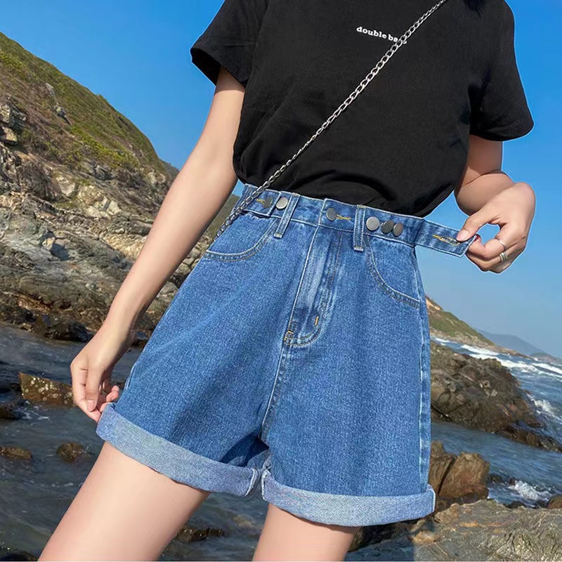 CEWEK_ID Fashion wanita celana kulot pendek wanita celana jeans high waist cewek shorts pants denim korean style hot pants jumbo dewasa ootd