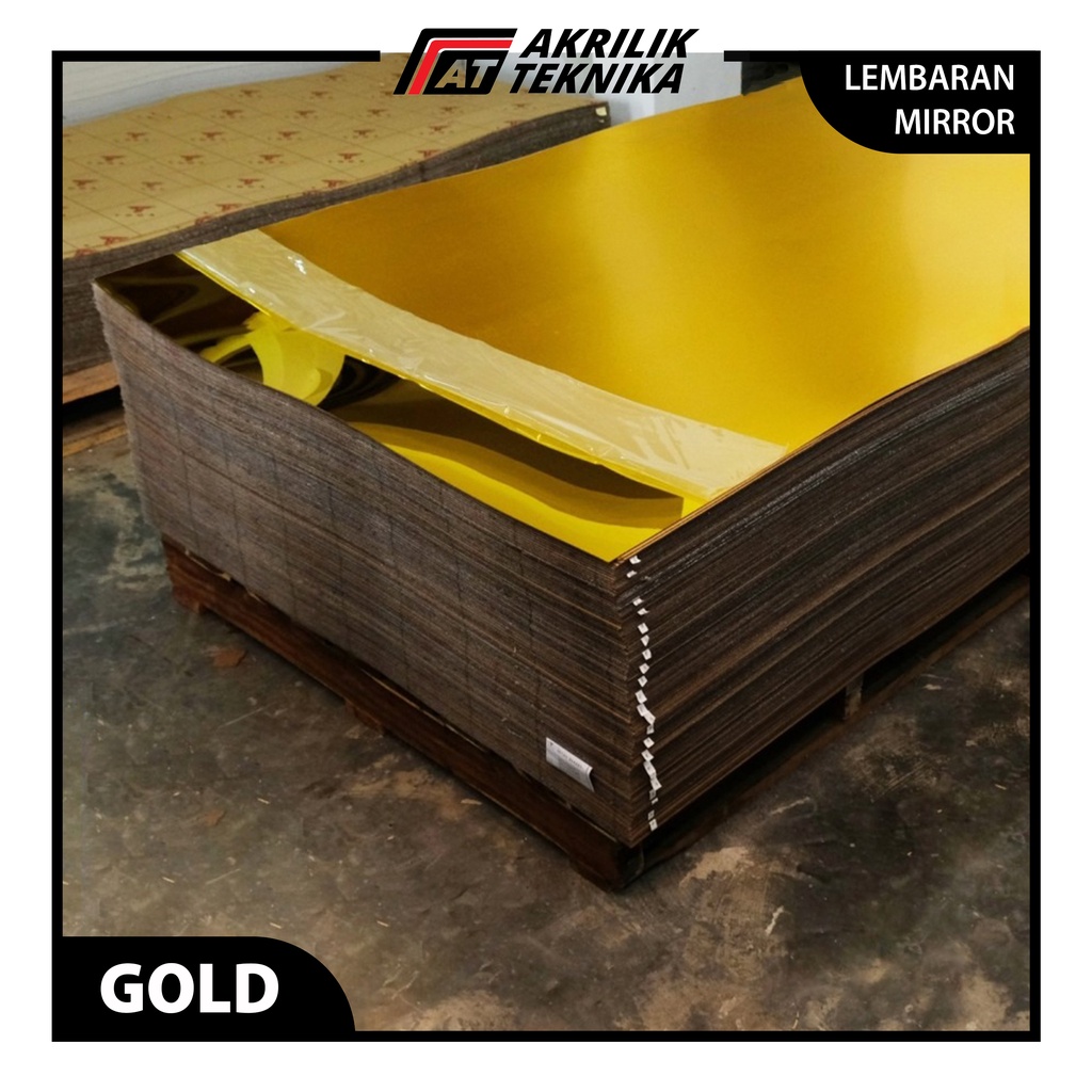 Akrilik Lembaran Acrylic Sheet Mirror Cermin Kaca Gold Silver Rose Gold - Ukuran 122x183cm