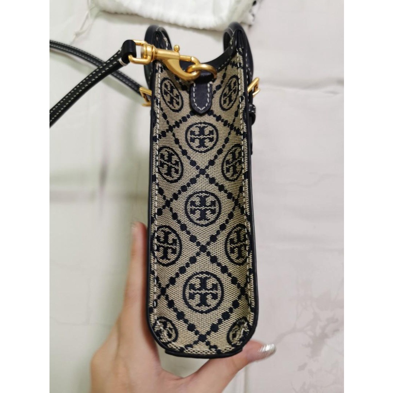 Original TB T - Monogram Jacquard Mini N/S Tote 87146 88650