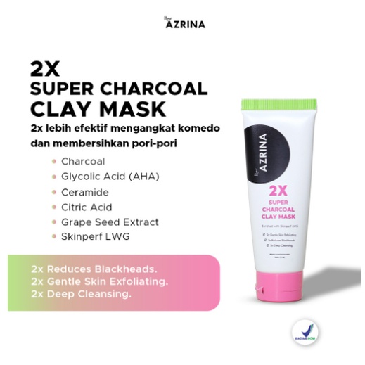 Azrina 2x Super Charcoal Clay Mask - 25ML