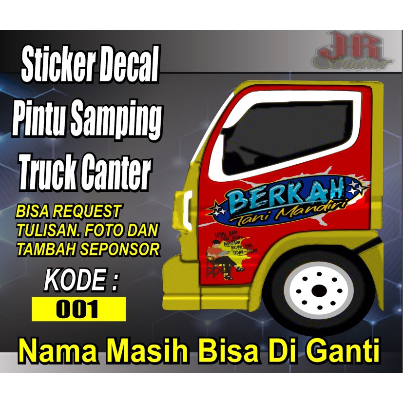 Stiker decal truck pintu samping truck canter stiker decal