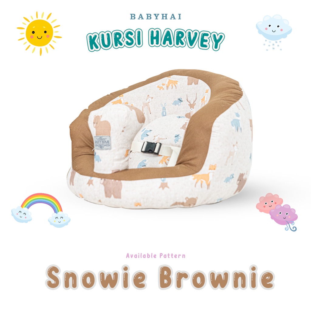 Baby hai kursi sofa harvey bayi belajar duduk bahan kain dengan gesper / penahan