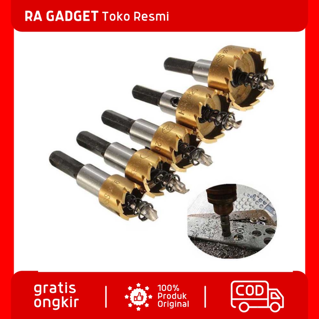 Mata Bor Carbide Tip Wood Metal Hole Cut 5 PCS / Mata Bor Besi Baja Granit Keramik Tembok Beton Nach