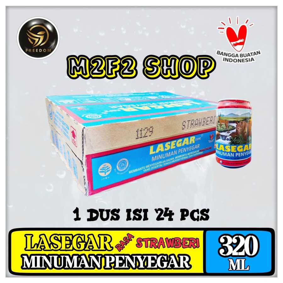 

LASEGAR Minuman Penyegar Strawberi | Stroberi Kaleng - 320 ml (Kemasan Karton)