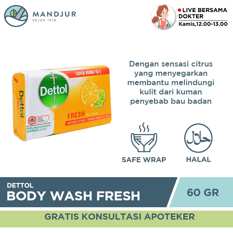 Promo Harga Dettol Bar Soap Fresh 65 gr - Shopee