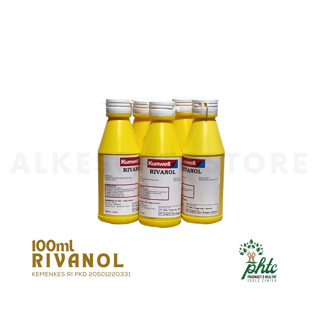 KUNWELL Rivanol 100ml l Larutan Pembersih Luka l Antiseptik 100 ml