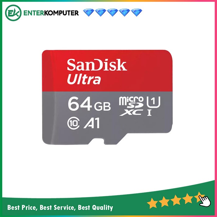 Sandisk MicroSDXC Ultra 140MB/S 64GB Class 10 UHS-1 A1 - SDSQUAB-064G