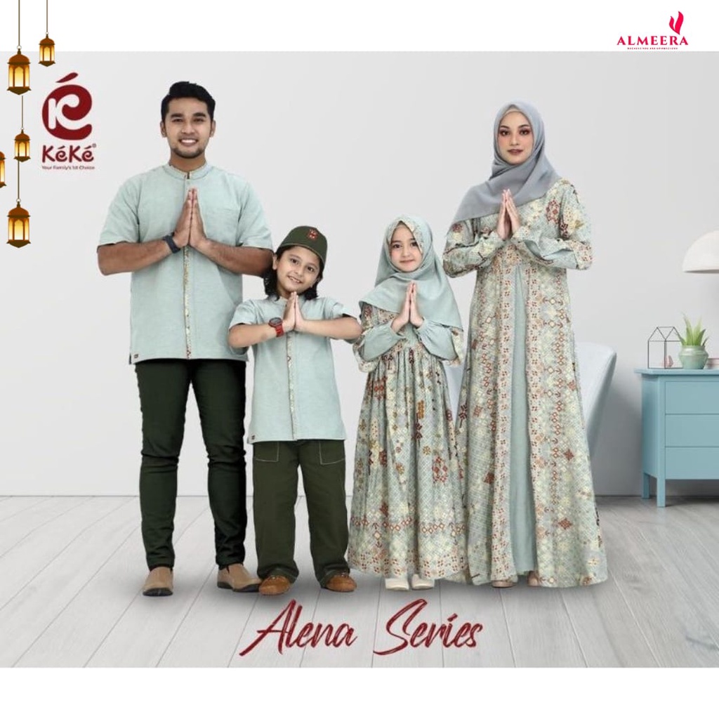 Sarimbit Keke Terbaru 2022 - Aleena Series Sage Green-Dress kondangan muslim