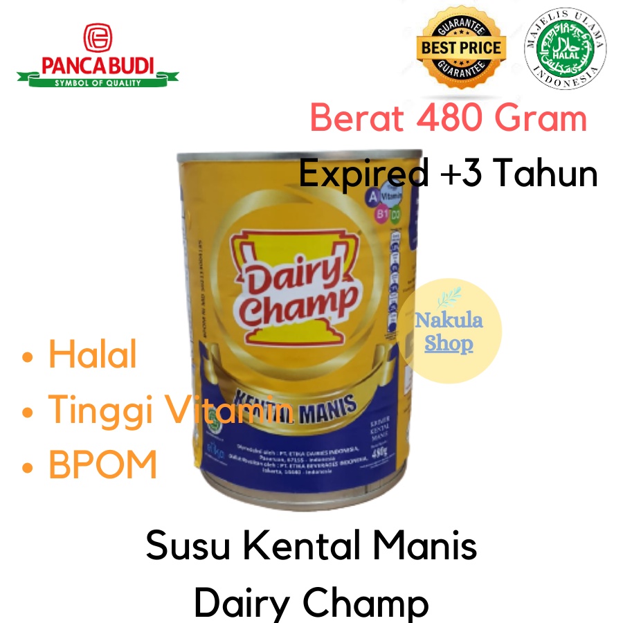 Susu Krimer Kental Manis Dairy Champ 480 gr - Kemasan Kaleng