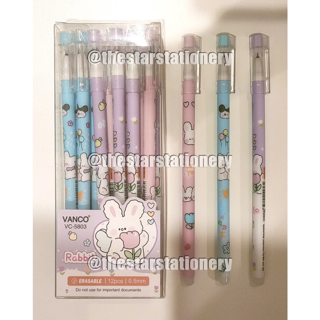 

(1 Biji) Erasable Gel Pen Vanco VC-5803 0.5 mm Hitam / Erasable Gel Pen Pulpen Bisa Dihapus Vanco VC-5803 / VC 5803 / VC5803
