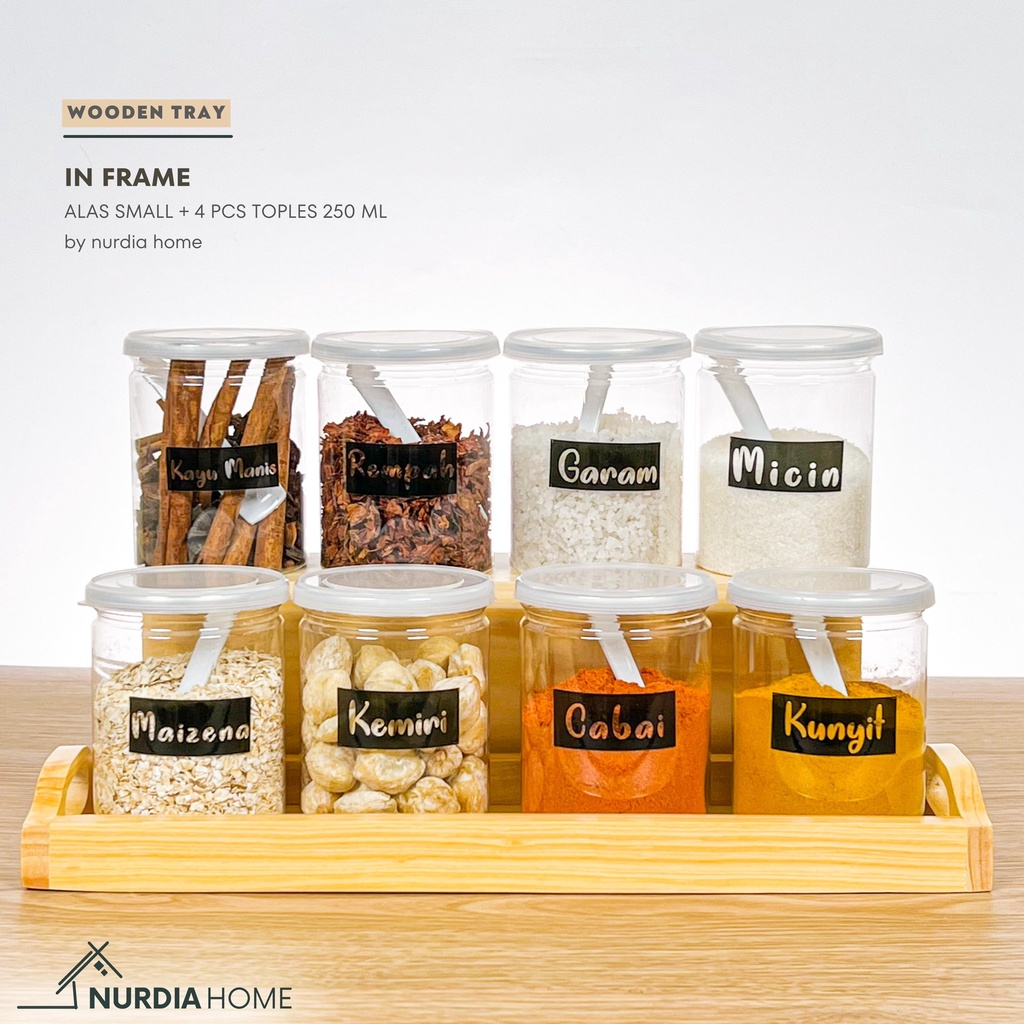 Nampan Baki Alas Kayu (Wooden Tray by Nurdia Home) Wadah / Tatakan toples / Rak dapur - WT01