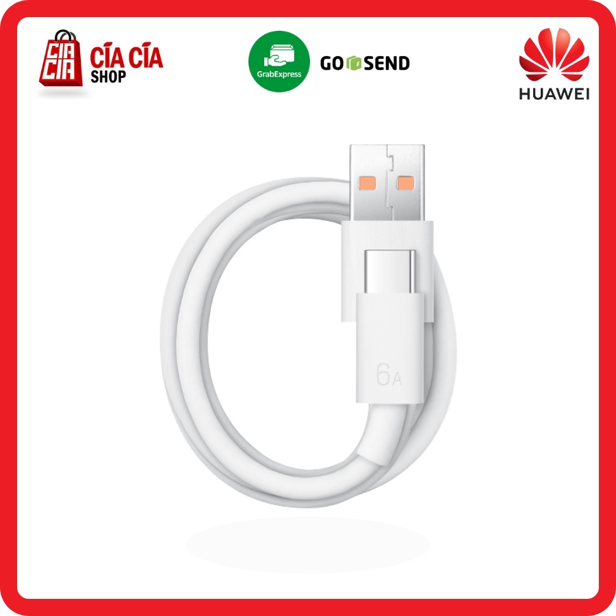 Kabel charger Huawei 6A Usb To Type C Supercharge Huawei Type C Mate 40 Pro P50 Nova 8i Nova 8 Pro Nova 9 Nova 10 9SE