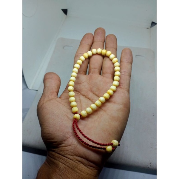 Gelang tasbih 33 kayu liwung jenar 6 mm liwung tembus cahaya