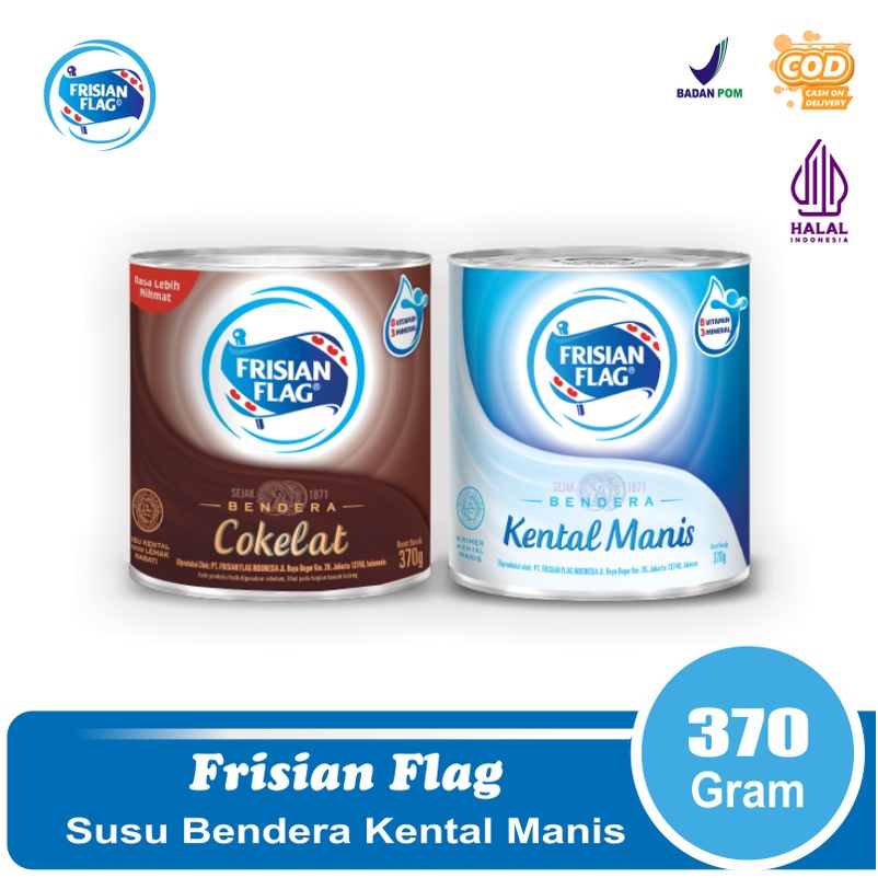 

(3 pcs) Frisian Flag Susu Bendera Kental Manis 370 gr Kaleng