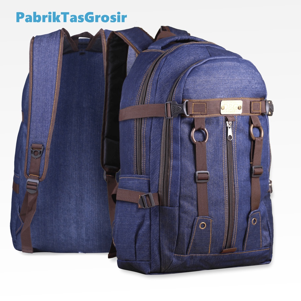 Tas Ransel Distro DG Denim Cowok Cewek Murah Bagus Keren Kanvas Jeans Backpack Gaul Backpack Cowok Denim Jeans Stylish Ransel SMP SMA Tas Nongkrong Piknik Bahan Jeans