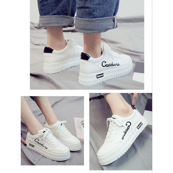 Sepatu Sneakers Mid low Wanita Hits OOTD Creature