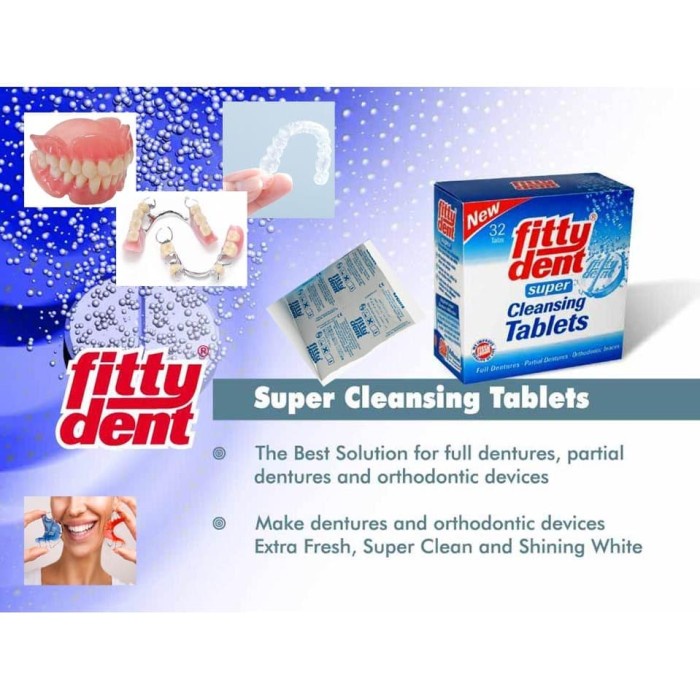Best Seller Pembersih Gigi Palsu Fittydent Cleansing Tablet
