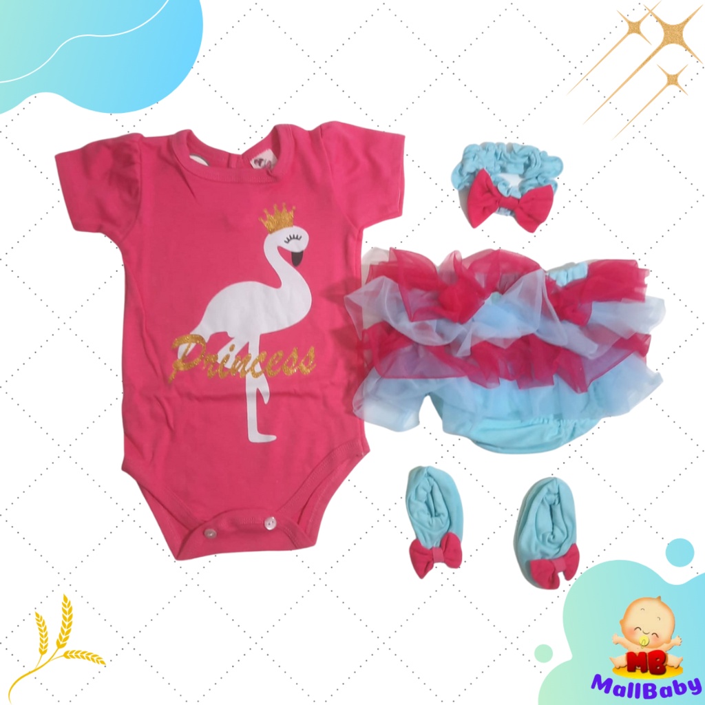 Baju Bayi Perempuan 0 3 6 9 Bulan Setelan Celana Pop Tutu Princess Swan Mall Baby