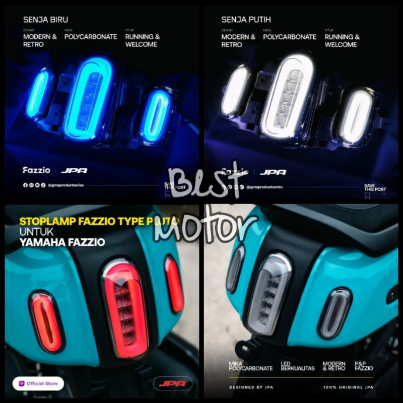 LAMPU STOPLAMP LED JPA YAMAHA FAZZIO LAMPU STOP BELAKANG PLUS SEIN BELAKANG TIPE PLUTO