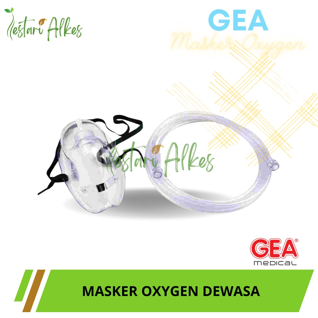 Masker Oksigen GEA Dewasa - Oxygen Mask Adult