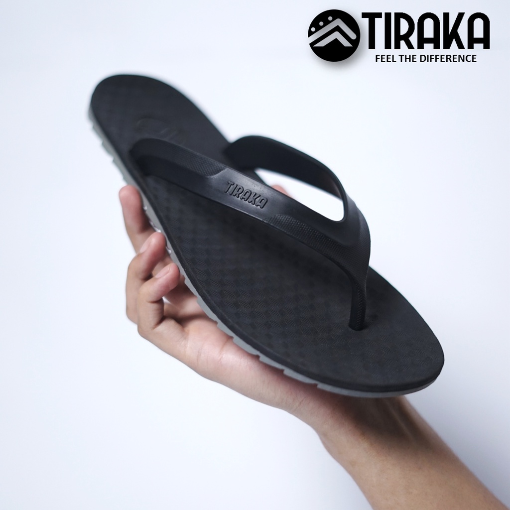 Sandal Sendal Jepit Capit Pria Anti Slip Flip Flop Elastis Kuat Awet TIRAKA SANIP Hitam Black