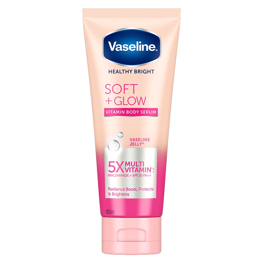 Vaseline Hand Body Lotion Soft Glow 180 Ml - Serum Kulit, Serum Badan, Serum Glow