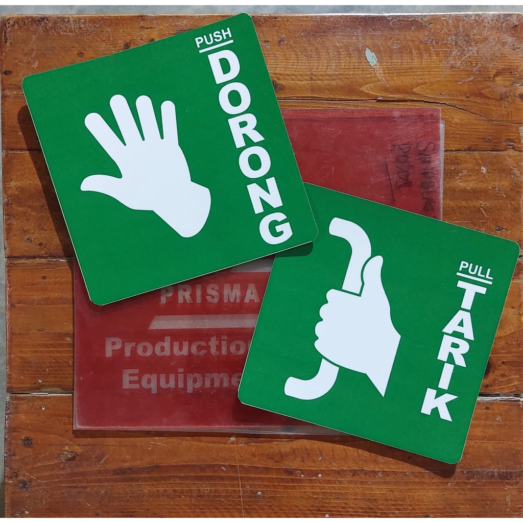 STIKER PINTU DORONG/ TARIK UNTUK PINTU KACA KANTOR