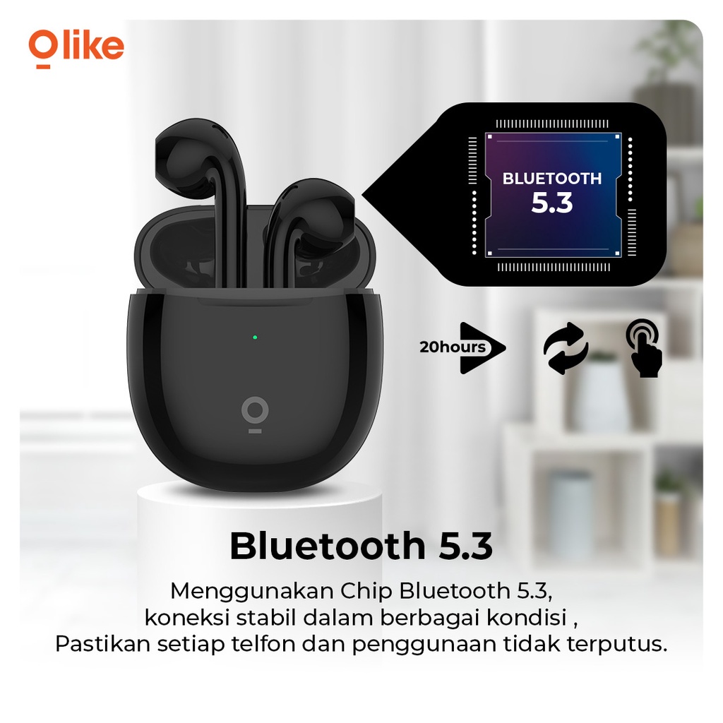 Olike T101 TWS Earphone Bluetooth Wireless Earbuds 5.3 20 Hours Play Time Touch Control AAC SBC