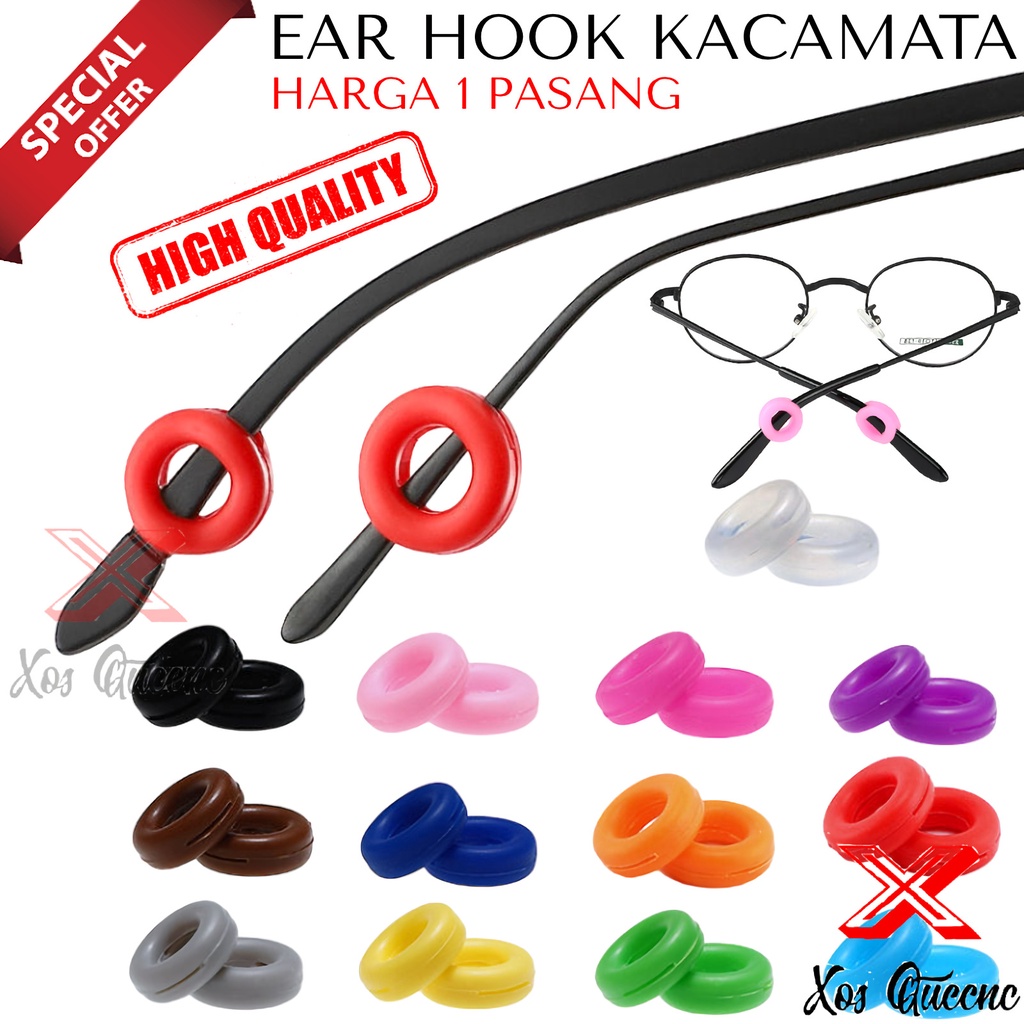 [XOQ] 1 PASANG EARHOOK PENGAIT KACAMATA / SILIKON ANTI SLIP PENAHAN KACAMATA / PENGAIT KACAMATA / PENGAIT KACAMATA SILIKON / PENGAIT KUPING