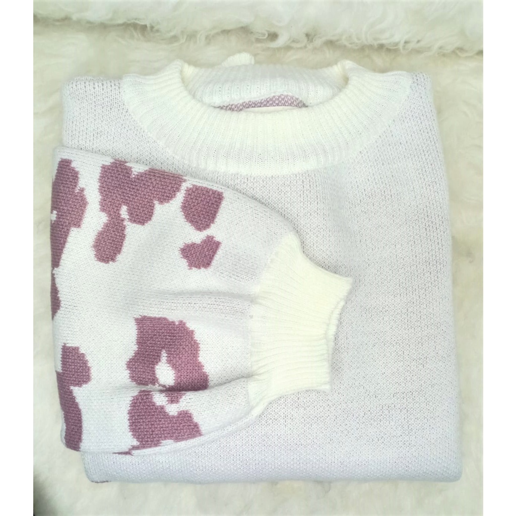 Sweater Knitt motif Bunga, Sweater Oblong Dewasa [PREMIUM]