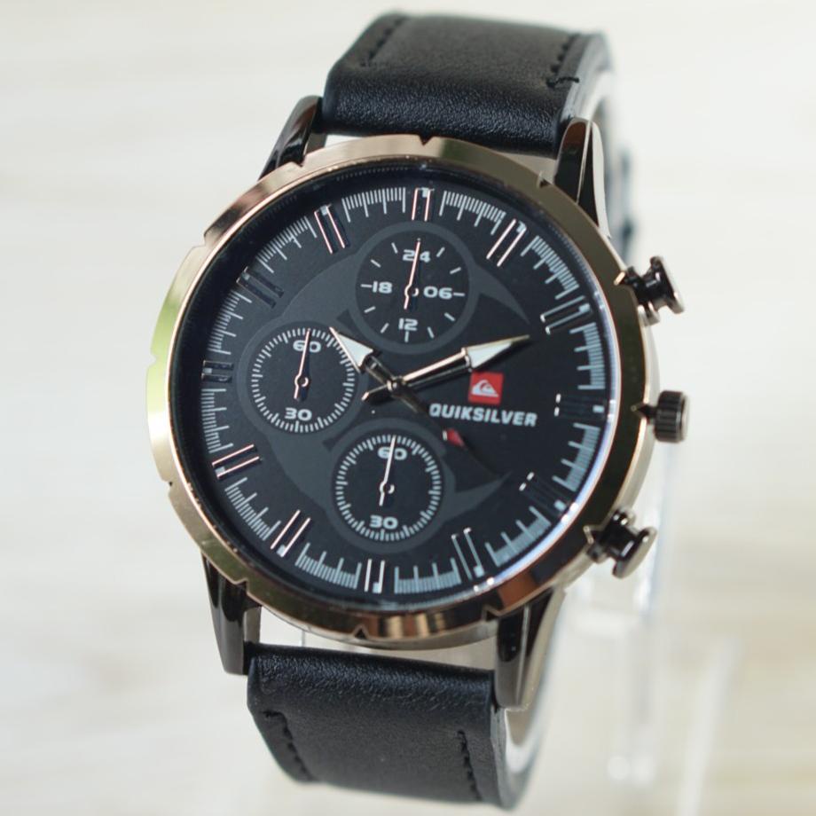 PROMO WBS JAM TANGAN PRIA CHRONO MURAH QS QUICKSILVER KULIT ANALOG SPORT IMPORT PREMIUM COUPLE WANIT