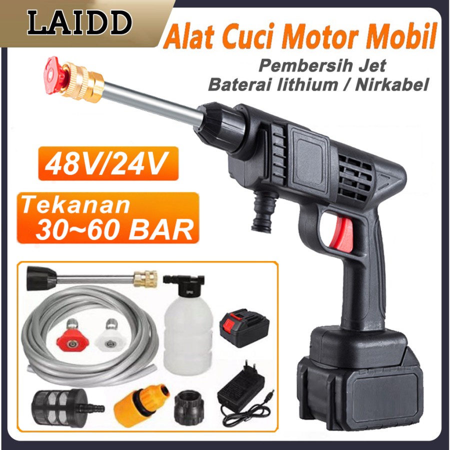 Portable Cordless High Pressure Car Washer Garden Sprayer Penyemprot Daya Baterai Lithium Isi Ulang/