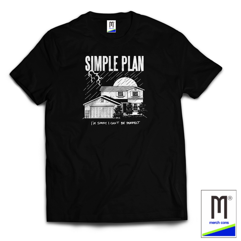 KAOS BAND SIMPLE PLAN HITAM TAG MERCHCONS SIZE LUAR / KAOS MUSIK DISTRO