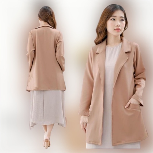 Blazer Scuba - Baju Atasan Blazer Wanita Korean Style - Blazer Wanita