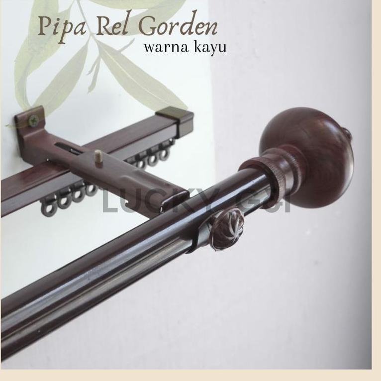 TERLARIS Pipa Rel Gorden serat kayu, pipa gorden kayu