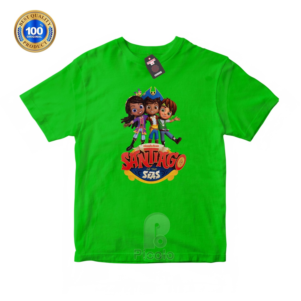 (FREE NAMA) BAJU KAOS ATASAN ANAK MOTIF KARTUN SANTIAGO OF THE SEAS UNISEX Bahan COTTUN