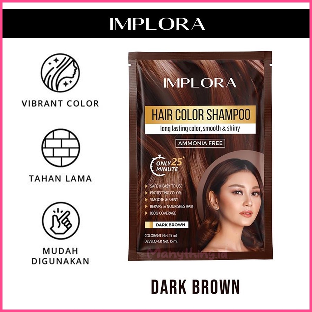 [BPOM] Implora Hair Color Shampoo 30ml Sachet - Pewarna Rambut Shampoo Original